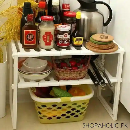 2 tier expandable under sink storage cabinet rack image9