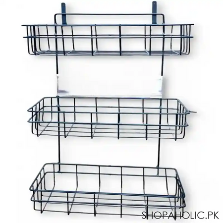 2 tier multifunctional wall storage basket image2
