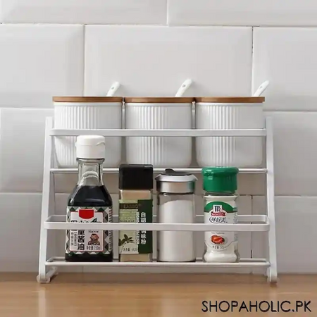 2 tier spice rack shelf kitchen (black) image4