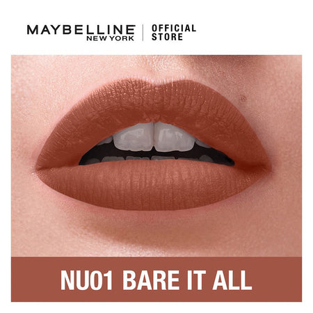 Maybelline New York Sensational Liquid Matte Lip Tint - Long lasting, Lightweight, Soft Matte Liquid Lipstick - Bare It All - Image 7