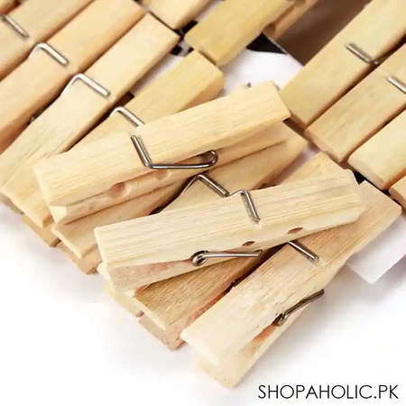 20 bamboo pegs wooden clothes clips image2
