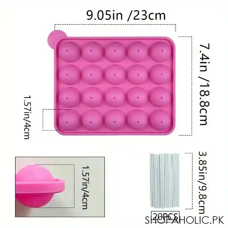 20 grid sillicone lollipop ice mold tray image4