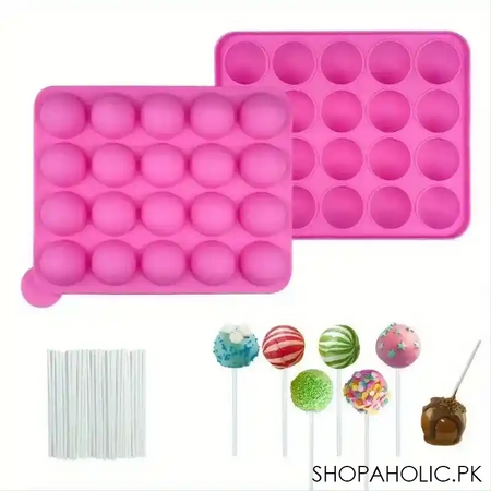 20 grid sillicone lollipop ice mold tray image5