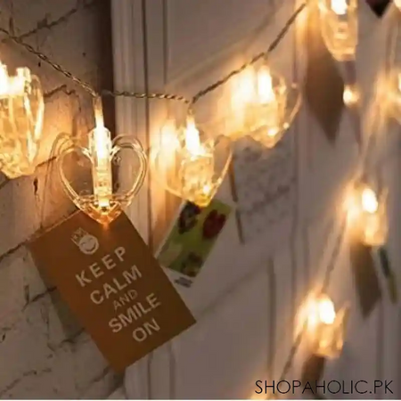 20 pcs heart shaped photo clip string lights image2