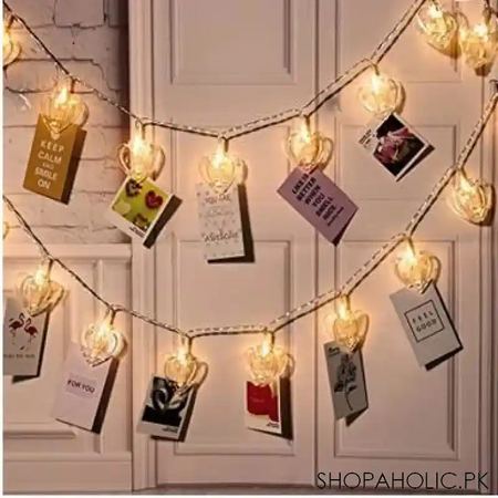 20 pcs heart shaped photo clip string lights image3