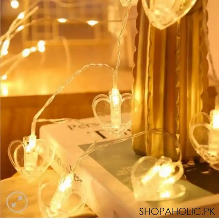 20 pcs heart shaped photo clip string lights main image
