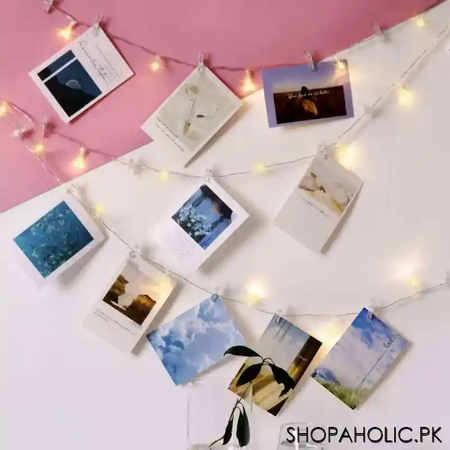 20 photo clips string hanging lights main image