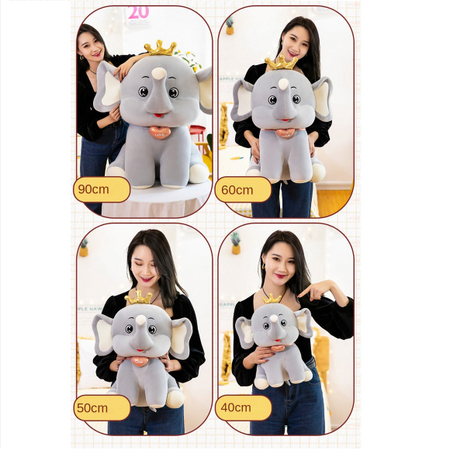 Crown Baby Elephant Plush Soft Stuffed Toy