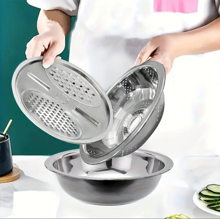 Stainless Steel 3 in 1 Colanders Basin - image 2