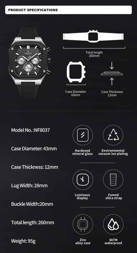 Naviforce NF-8037 Square Chronograph Edition image 3
