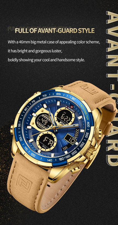 Overfly 9197 Naviforce Analog-Digital Dual Time Chronograph Watch image 4