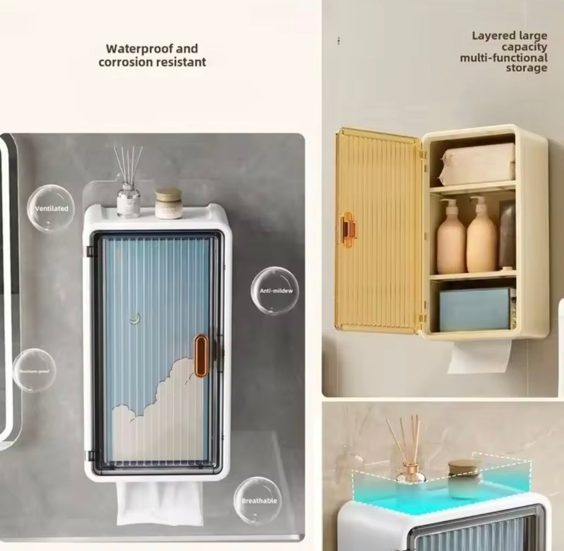 wall mounted toiletries storage rack image 3