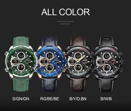 Overfly 9197 Naviforce Analog-Digital Dual Time Chronograph Watch image 7