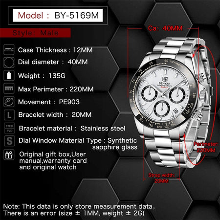 Benyar BY-5169 Strom Chronograph Series Image 6