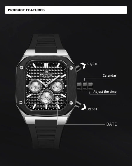 Naviforce NF-8037 Square Chronograph Edition image 4