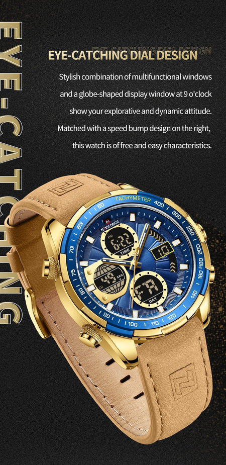 Overfly 9197 Naviforce Analog-Digital Dual Time Chronograph Watch image 5