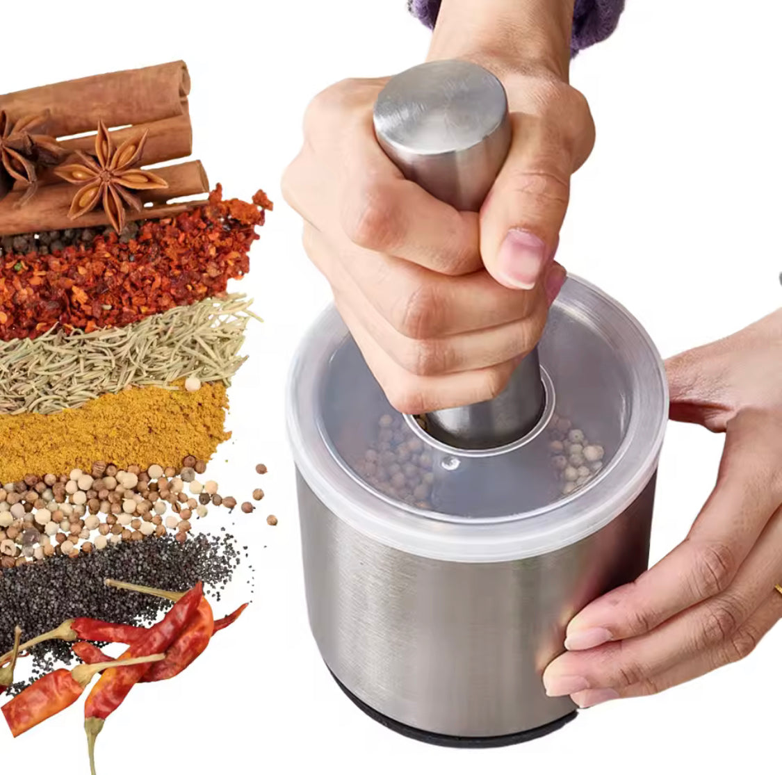 stainless steel manual spices pounder main image