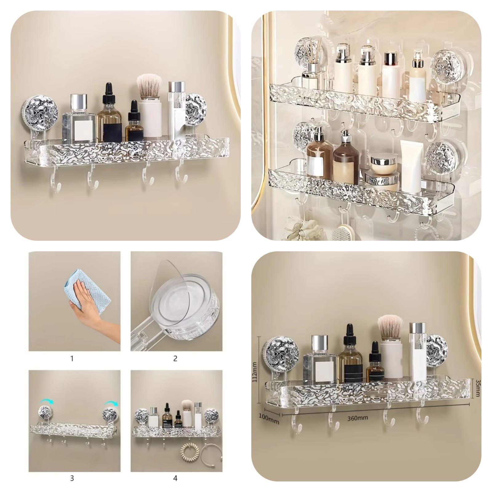 Bathroom Quadrate Shelf - image 3