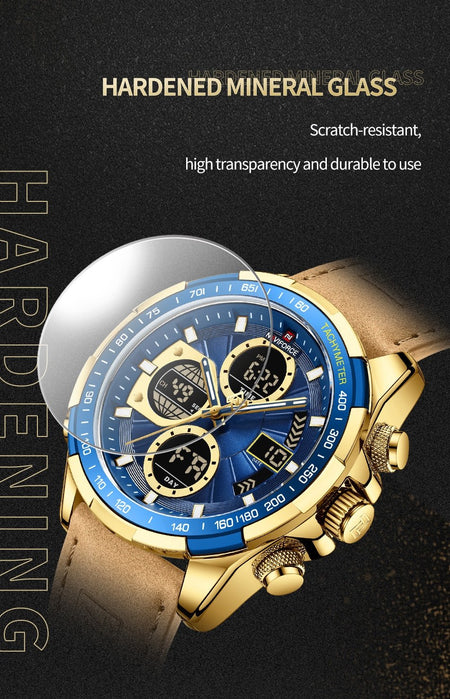 Overfly 9197 Naviforce Analog-Digital Dual Time Chronograph Watch image 6