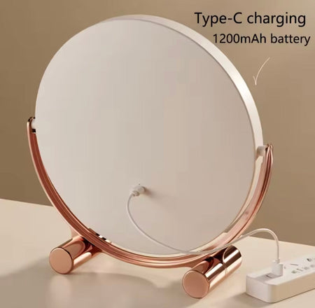 round shape desktop led makeup mirror image 5