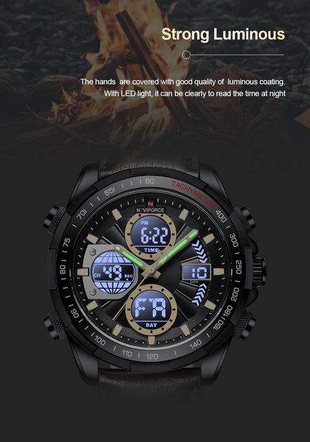 Overfly 9197 Naviforce Analog-Digital Dual Time Chronograph Watch image 10