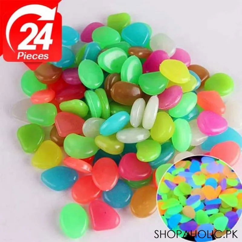 (24 Pieces) Glowing Stone for Aquarium, Indoor and Garden 