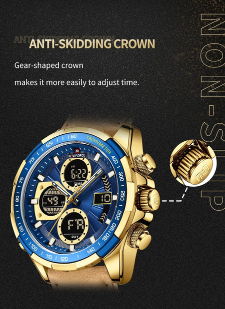 Overfly 9197 Naviforce Analog-Digital Dual Time Chronograph Watch image 7