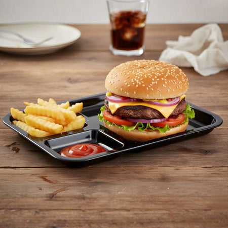 3 compartment food serving tray image 3