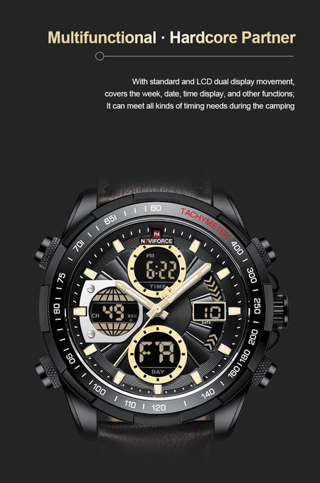 Overfly 9197 Naviforce Analog-Digital Dual Time Chronograph Watch image 12