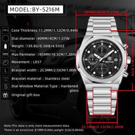 Benyar BY-5216 Dynamic Chronograph Image 4