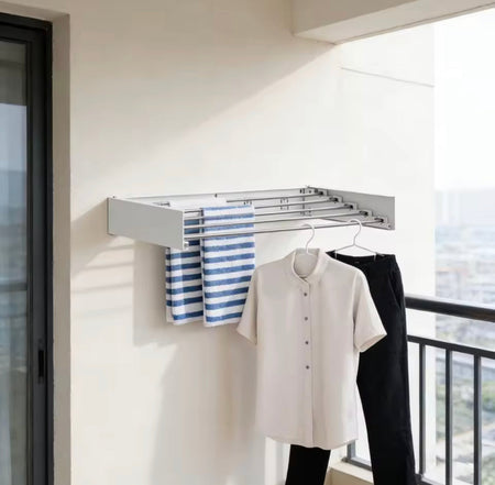 wall mounted foldable clothes rack image 3