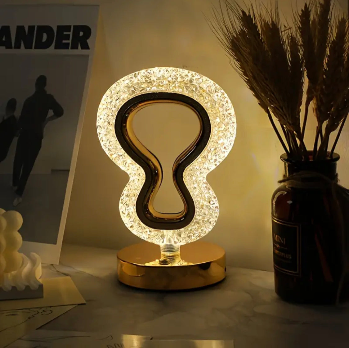 Halogen Decorated Crystal Table Lamp - image 4