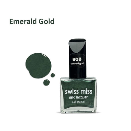 Swiss Miss Silk Lacquer Nail Enamel, 608 Emerald Gold - Image 3