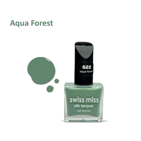 Swiss Miss Silk Lacquer Nail Enamel, 622 Aqua Forest - Image 3