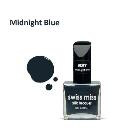 Swiss Miss Silk Lacquer Nail Enamel, 627 Midnight Blue - Image 3