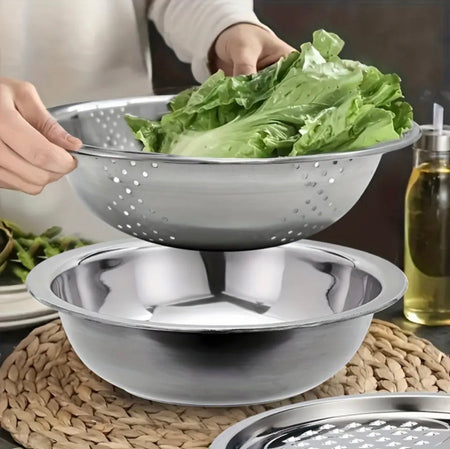 Stainless Steel 3 in 1 Colanders Basin - image 4