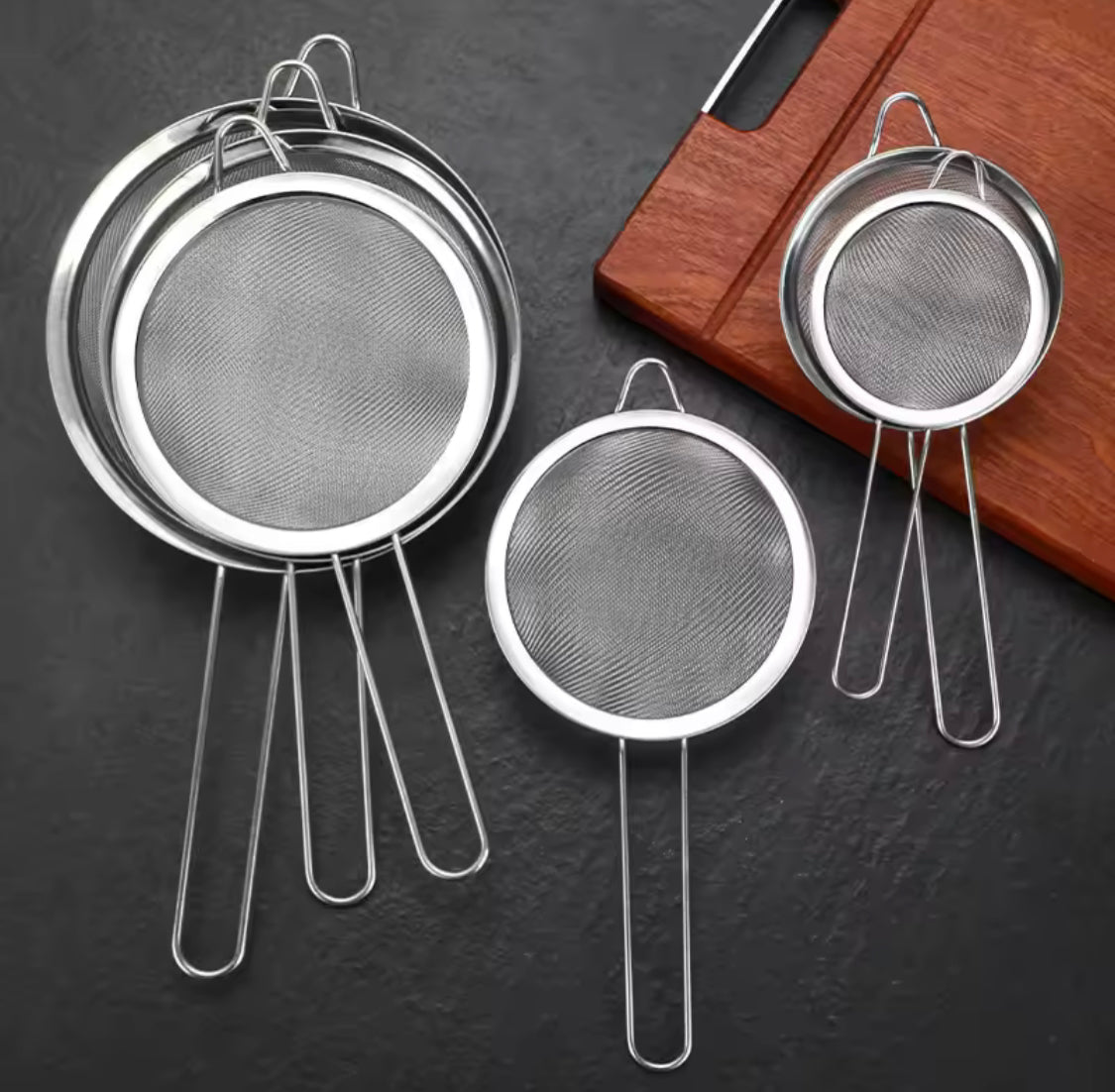 3 Pcs Stainless Steel Pointed Ear Sieve - image 1