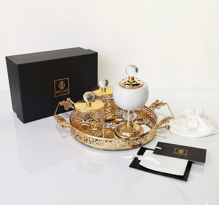 arabic metal incense burner set image 2