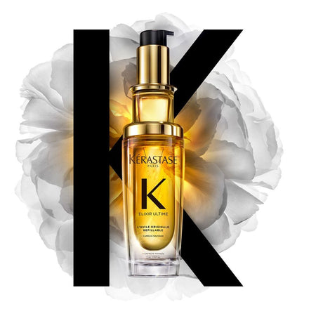 Kerastase Elixir Ultime Refillable Hair Oil - Hydrates & Smoothes Frizz, Adds Shine, With Wild Camellia, Nourishes & Strengthens Hair, 75ml - Image 2