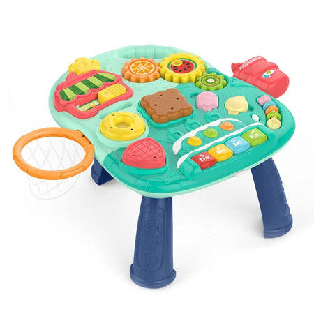 Huanger 2 in 1 Electronic Walker For Toddlers Music Entertainment and Activity Green