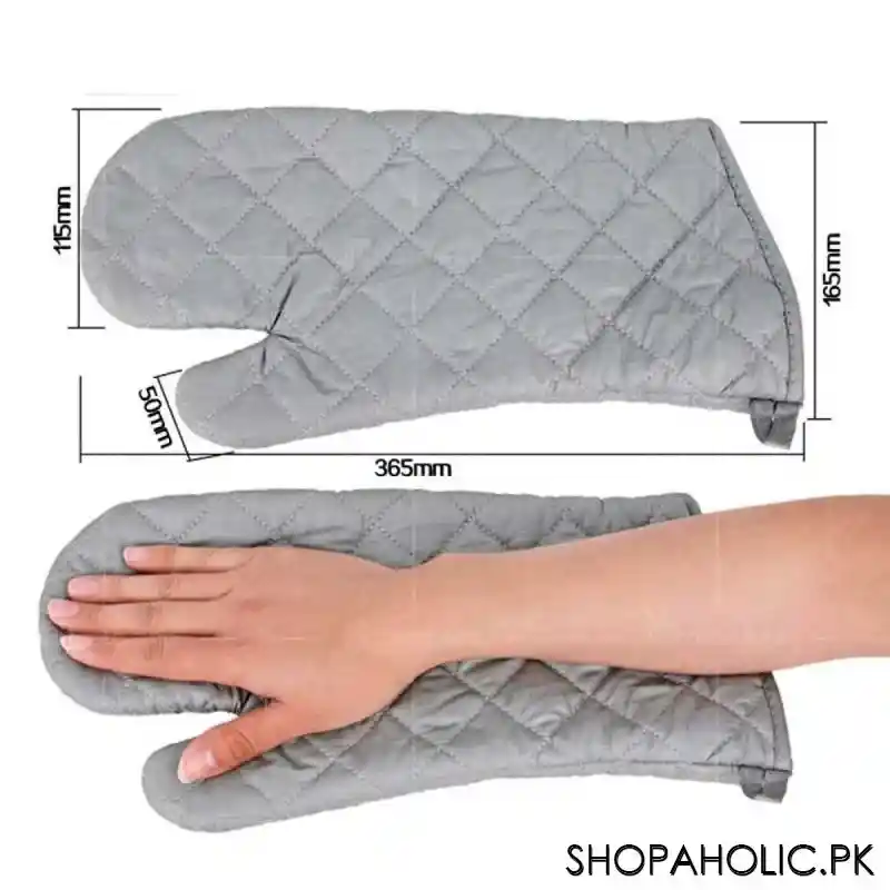 2pcs long heat resistant kitchen gloves image2
