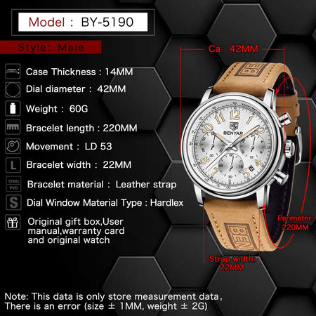 Montre Homme Benyar BY-5190 Image 4