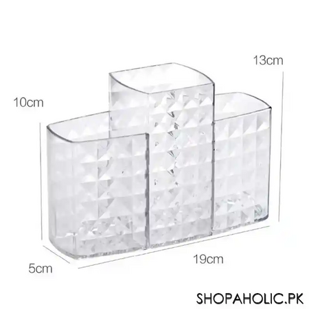 3 compartments acrylic diamond cut cosmetic organizer image3
