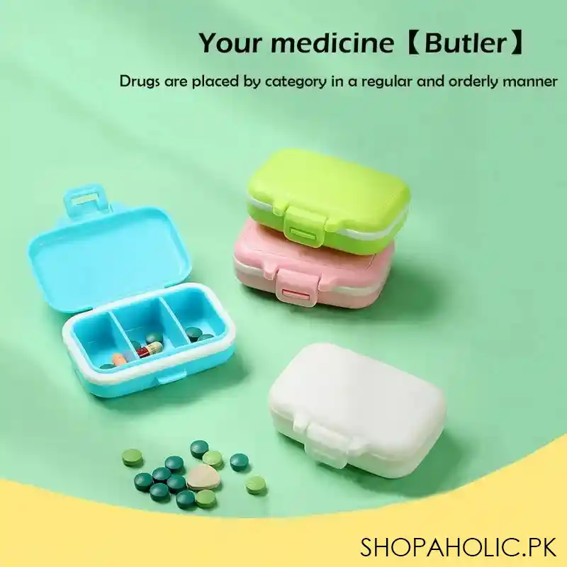 3 gird mini briefcase pocket pills organizer image4