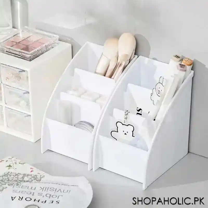3 grid multifunctional tabletop cosmetic and remote organizer image4