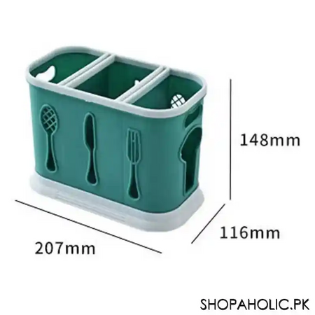 3 grids cutlery caddy organizer, spoons, knives, forks, chopstick holder for kitchen image2