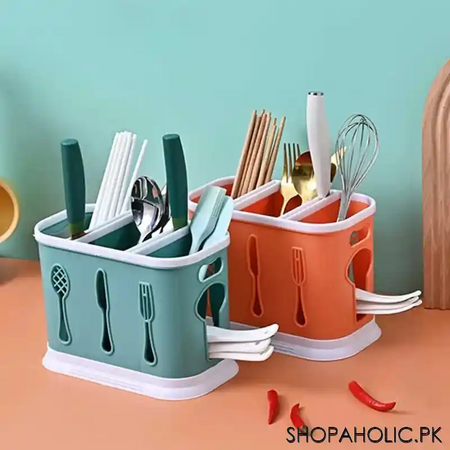 3 grids cutlery caddy organizer, spoons, knives, forks, chopstick holder for kitchen main image