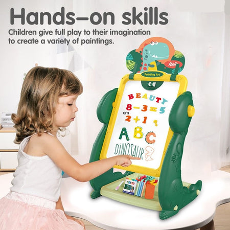3 in 1 Easel (Black Board and White Board) – Dino