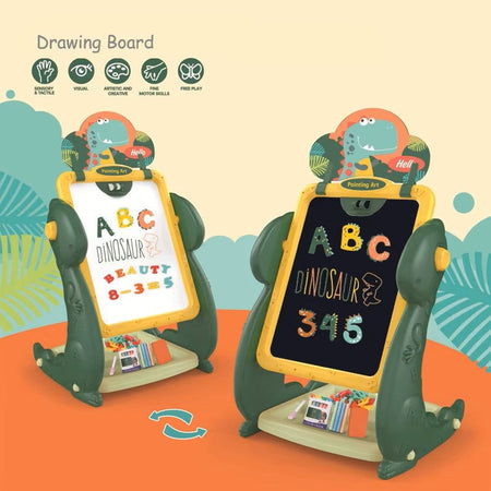3 in 1 Easel (Black Board and White Board) – Dino