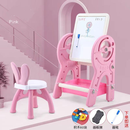 3 in 1 Multifunctional Children's Drawing, Dining Block Activity Table Chair